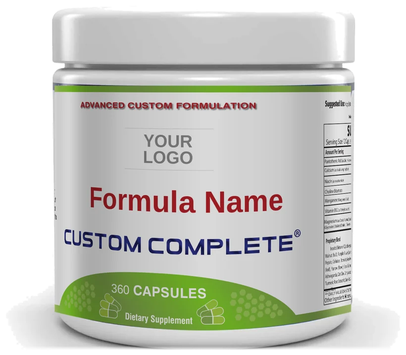 Custom Complete private-label supplement bottle